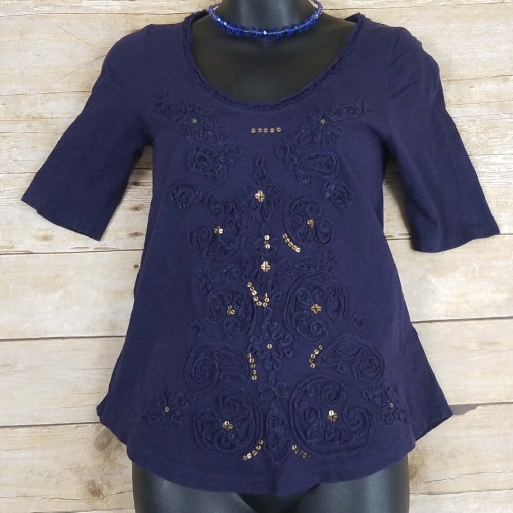 Anthropologie Meadow Rue French Knot Tee